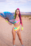 Iridescent Blue Hand Fan - Vaca Galactica