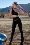 DOM One Shoulder Top  - Metallic Black