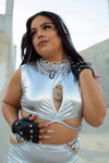 Eclipse Keyhole Top - Metallic Silver
