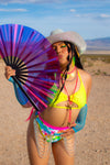 Iridescent Purple Hand Fan - Vaca Galactica