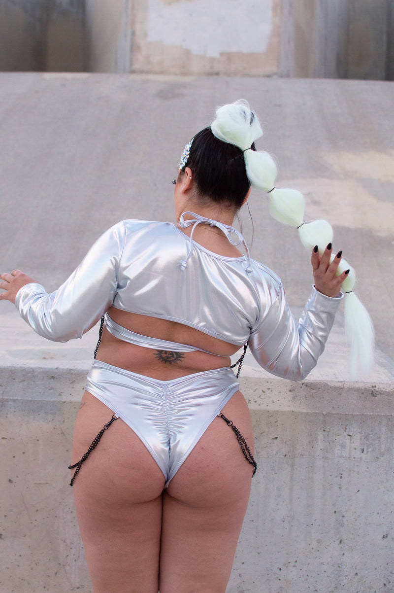 Cyberlink Bottoms - Metallic Silver