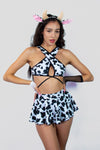 La Diabla Mini Skirt - Cow