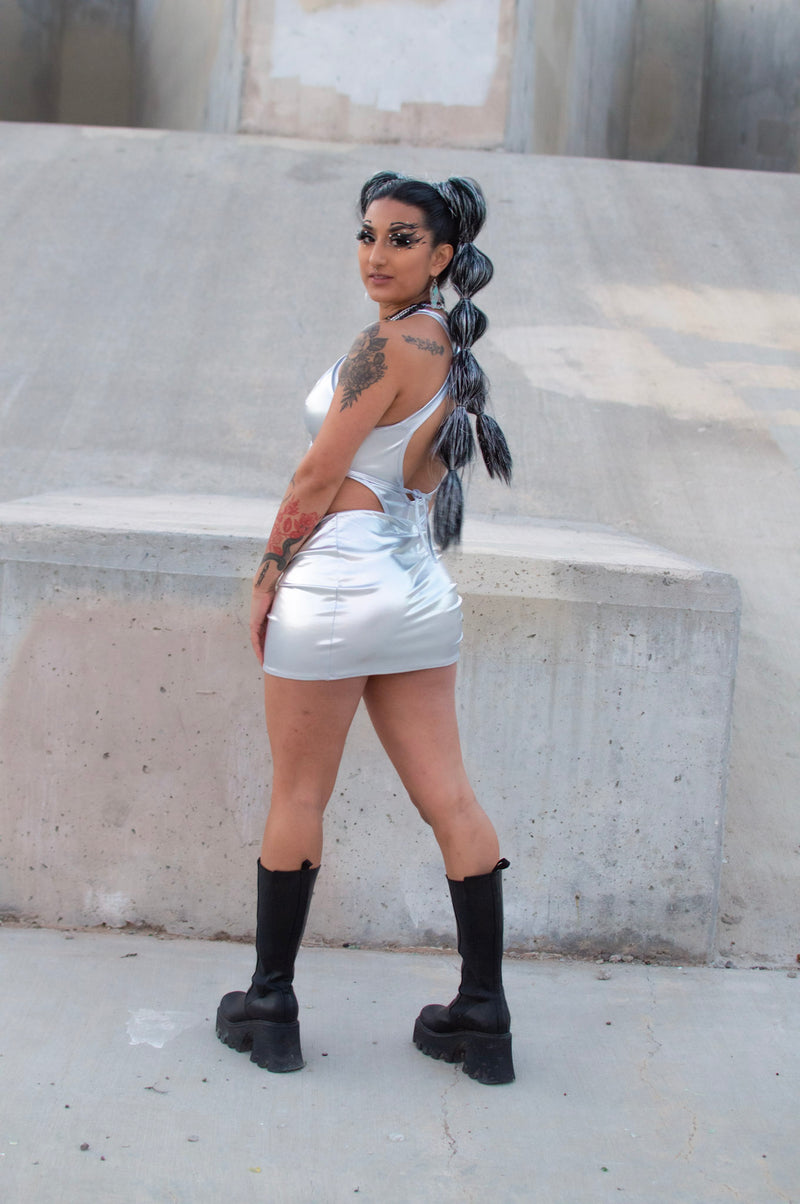 Breakbeat Skirt - Metallic Silver