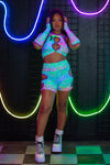 Hypnotic Cut-out Shorts - Trippy Trix