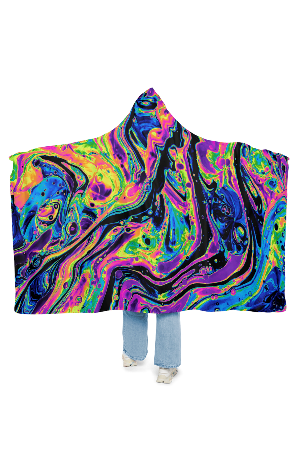 Acid Attack Hooded Blanket (Made to Order) - Liquid Mirage
