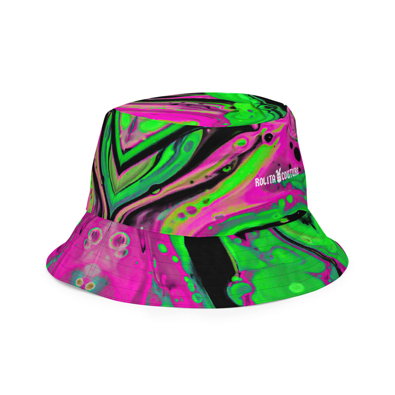 Dual Reversible Bucket Hat (Made to Order) - Acid Waves