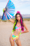 Iridescent Blue Hand Fan - Vaca Galactica
