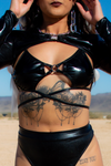 Assassin Underboob Top - Metallic Black