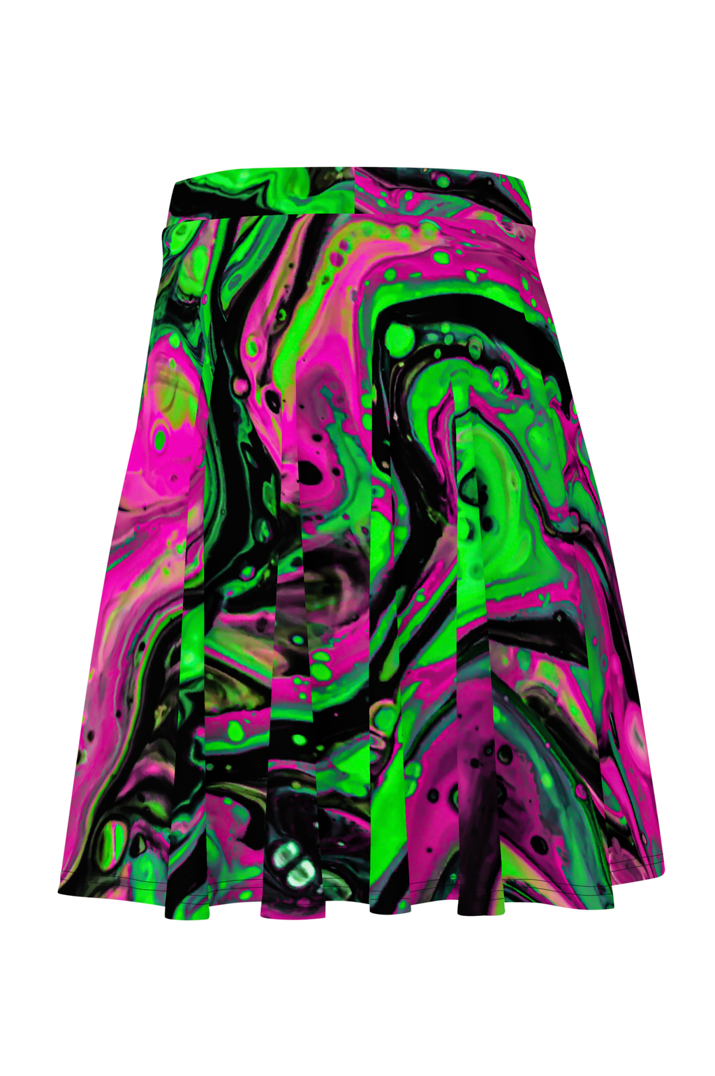 Dirty Drops Skater Skirt (Made to Order) - Acid Waves