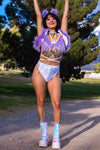 Bootylicious Chain Bottoms - Silver Oil Slick
