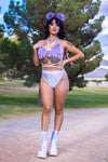 Bootylicious Chain Bottoms - Silver Oil Slick