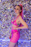 Your Fantasy Mini Skirt - Pink Star Mesh