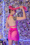 Your Fantasy Mini Skirt - Pink Star Mesh