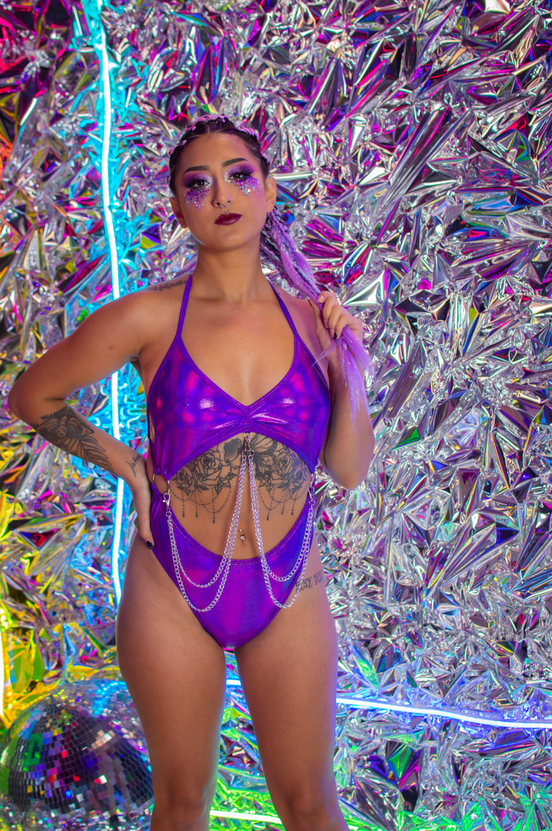 Punk Princess Bodysuit - Purple Oil Slick