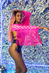 Stardust Fringe Shrug - Pink Star Mesh