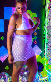 Your Fantasy Mini Skirt - Lilac Star Mesh