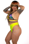 Bootylicious Chain Bottoms - Neon Yellow