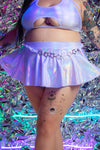 Bad Girl Mini Skirt - Silver Oil Slick