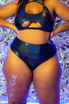 Daisy Scrunch Bottoms - Black Oil Slick