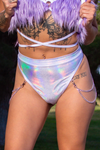 Bootylicious Chain Bottoms - Silver Oil Slick