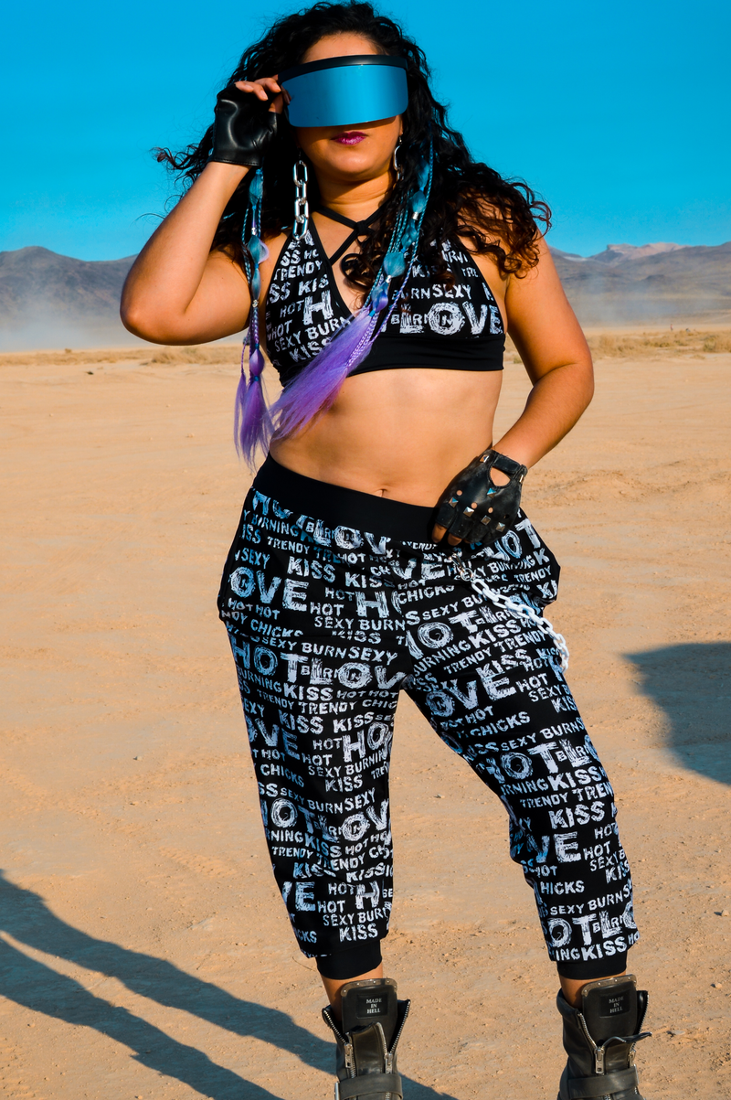 Kiss Me Joggers - Black & White