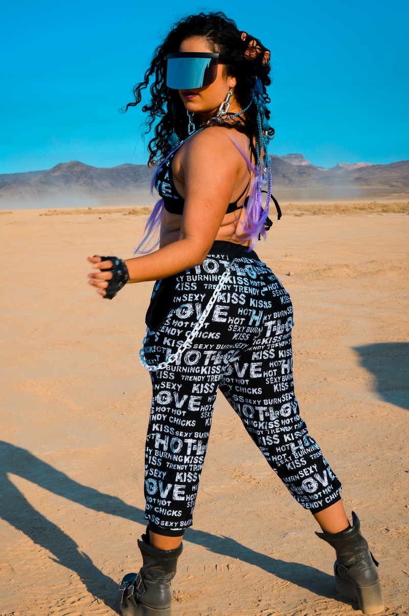 Kiss Me Joggers - Black & White