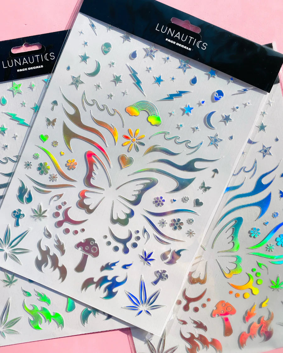 Rave face decals