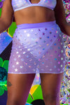 Your Fantasy Mini Skirt - Lilac Star Mesh