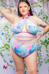 Glitz High Waist Bottoms - Tie Die Pastel
