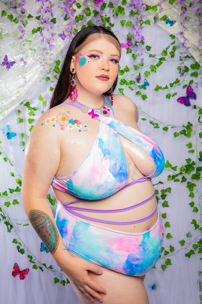 Glitz High Waist Bottoms - Tie Die Pastel