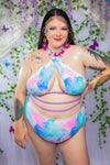 Glitz High Waist Bottoms - Tie Die Pastel
