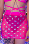 Your Fantasy Mini Skirt - Pink Star Mesh