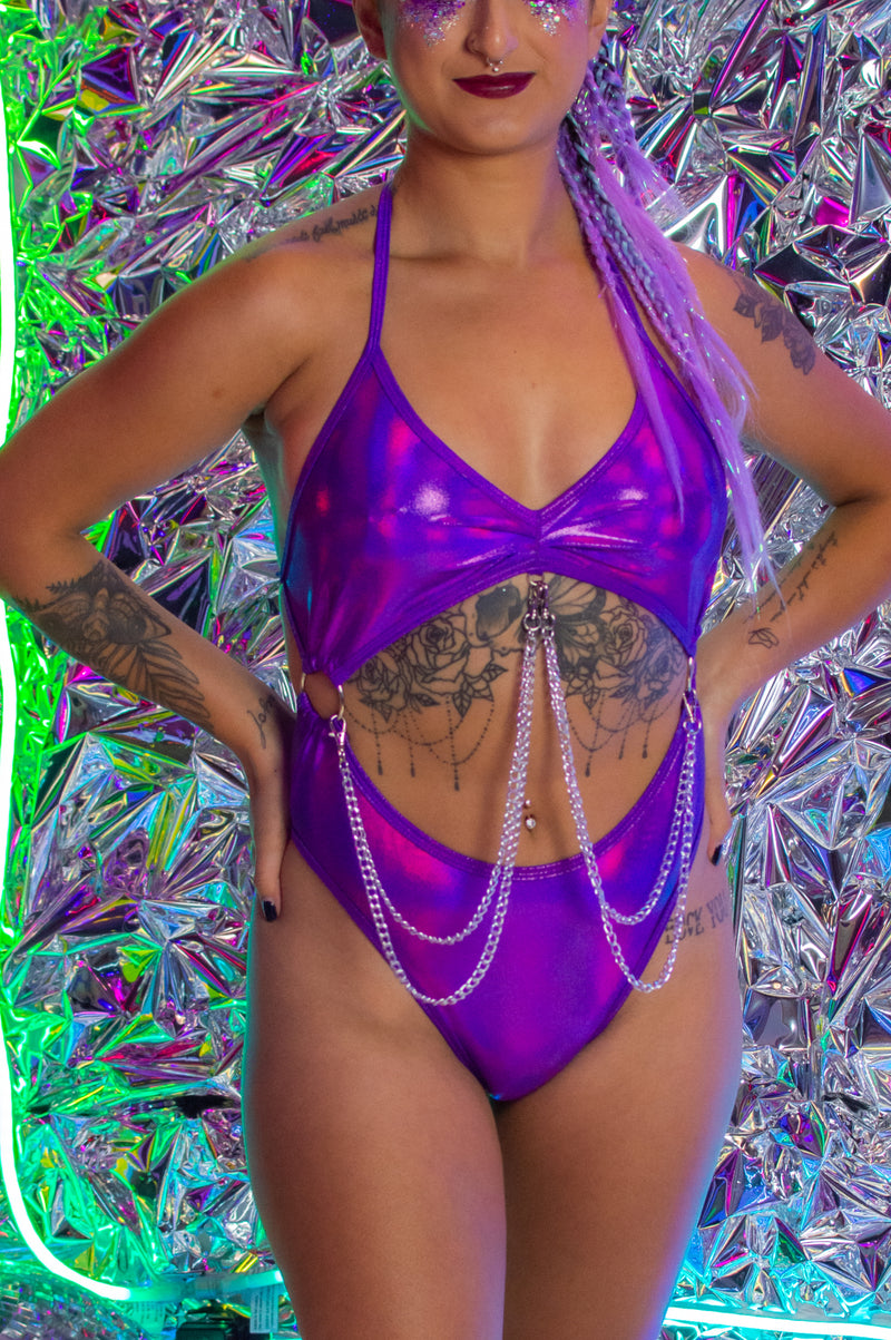 Punk Princess Bodysuit - Purple Oil Slick