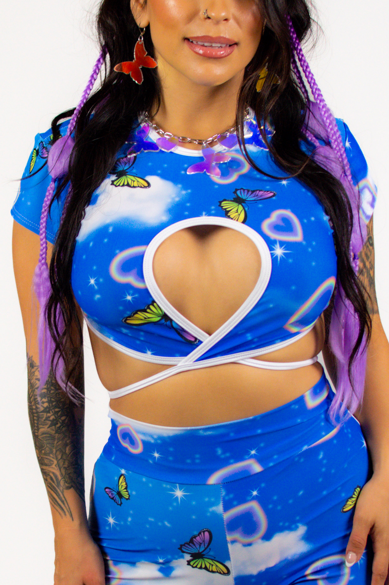 Scarlet Wrap Crop Top - Cotton Kandi